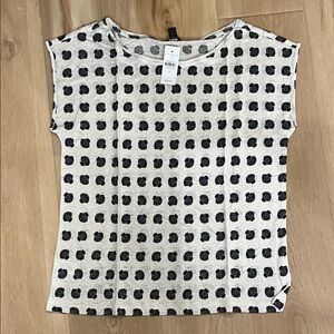 Ann Taylor Blue and White Short Sleeve Tee